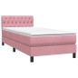 vidaXL Boxspringbett mit Matratze Rosa 90x210 cm Samt vidaXL Boxspringbett mit Matratze Rosa 90x210 cm Samt