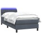 vidaXL Boxspringbett mit Matratze Dunkelgrau 80x220 cm Samt vidaXL Boxspringbett mit Matratze Dunkelgrau 80x220 cm Samt