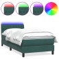 vidaXL Boxspringbett mit Matratze Dunkelgrün 80x220 cm Samt vidaXL Boxspringbett mit Matratze Dunkelgrün 80x220 cm Samt