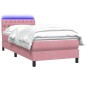 vidaXL Boxspringbett mit Matratze Rosa 100x220 cm Samt vidaXL Boxspringbett mit Matratze Rosa 100x220 cm Samt