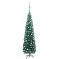 Künstlicher Weihnachtsbaum Schlank mit LEDs & Kugeln Grün 210cm Künstlicher Weihnachtsbaum Schlank mit LEDs & Kugeln Grün 210cm