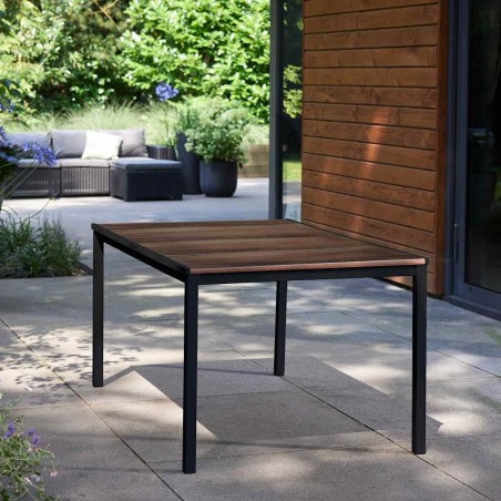 Keter Signature Porto Tisch 160 cm Eschenholz und Schwarz Stahl