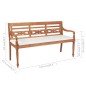 vidaXL Batavia Gartenbank mit Polstern 150 cm Teak vidaXL Batavia Gartenbank mit Polstern 150 cm Teak