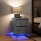 vidaXL Nachttisch mit LED-Leuchten Betongrau 38x34x50 cm vidaXL Nachttisch mit LED-Leuchten Betongrau 38x34x50 cm