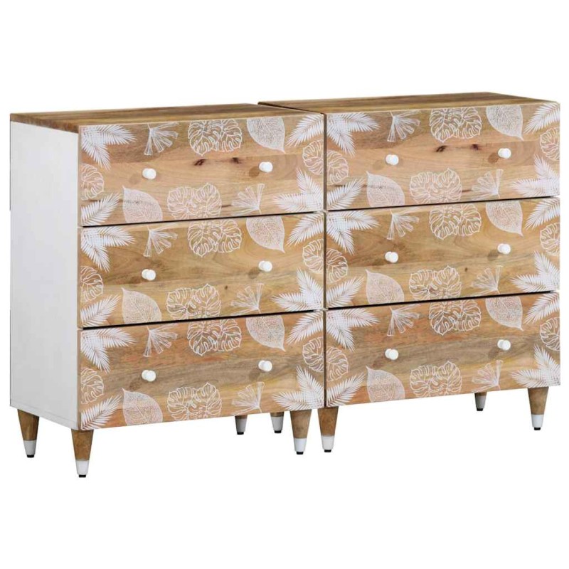 vidaXL Sideboards 2 Stk. 60x33,5x75 cm Massivholz Mango vidaXL Sideboards 2 Stk. 60x33,5x75 cm Massivholz Mango