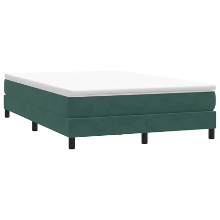 vidaXL Boxspringbett ohne Matratze Dunkelgrün 140x210 cm Samt