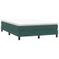 vidaXL Boxspringbett ohne Matratze Dunkelgrün 140x210 cm Samt vidaXL Boxspringbett ohne Matratze Dunkelgrün 140x210 cm Samt