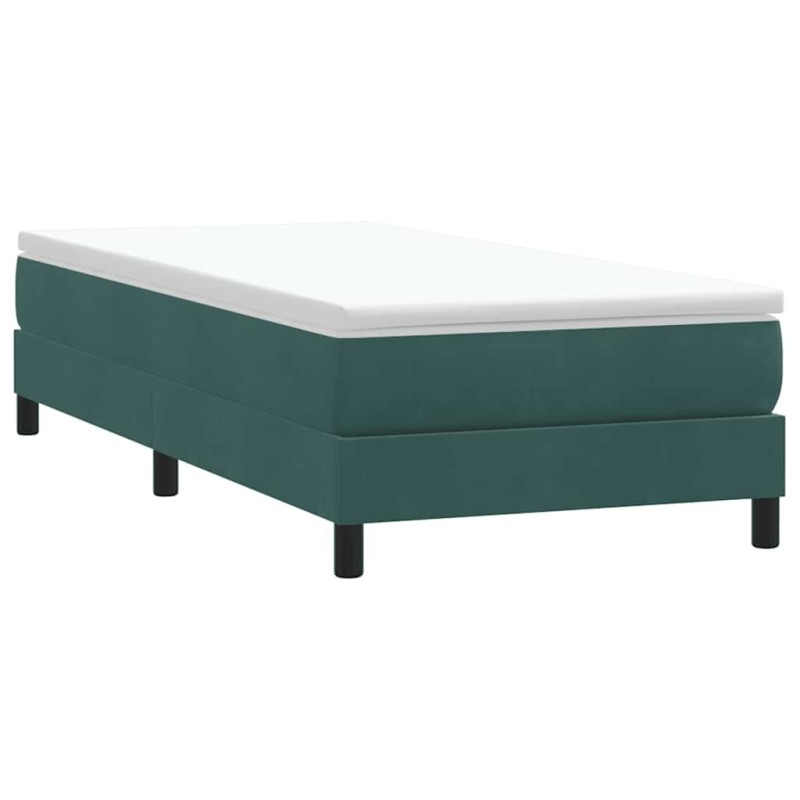 vidaXL Boxspringbett ohne Matratze Dunkelgrün 100x210 cm Samt vidaXL Boxspringbett ohne Matratze Dunkelgrün 100x210 cm Samt