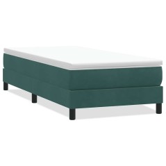 vidaXL Boxspringbett ohne Matratze Dunkelgrün 100x210 cm Samt