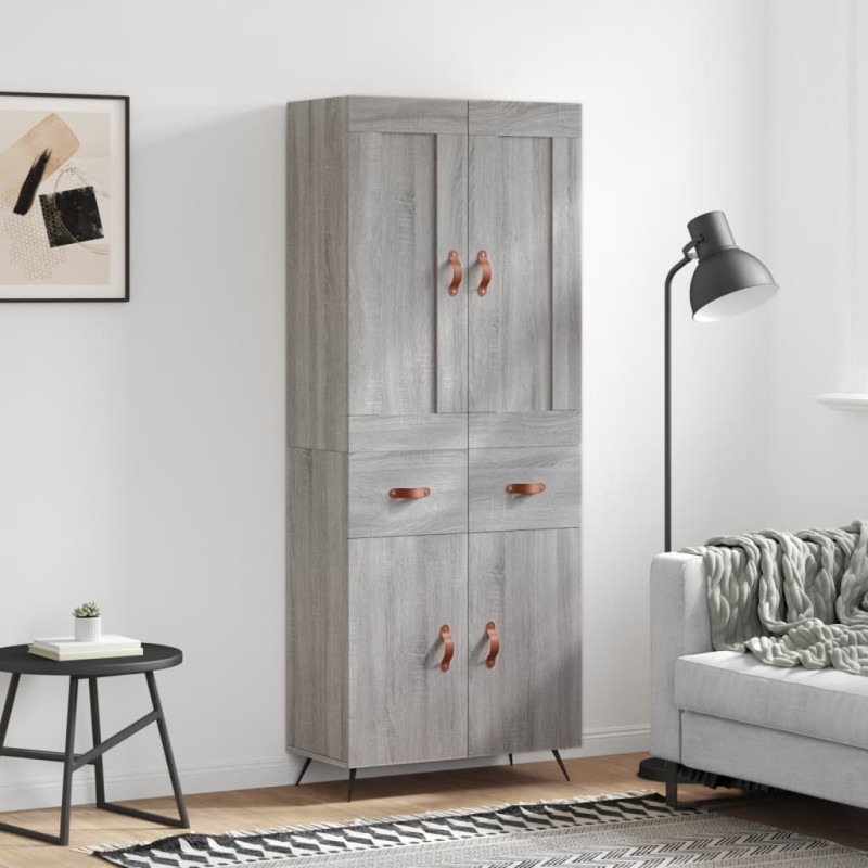 Highboard Grau Sonoma 69,5x34x180 cm Holzwerkstoff Highboard Grau Sonoma 69,5x34x180 cm Holzwerkstoff
