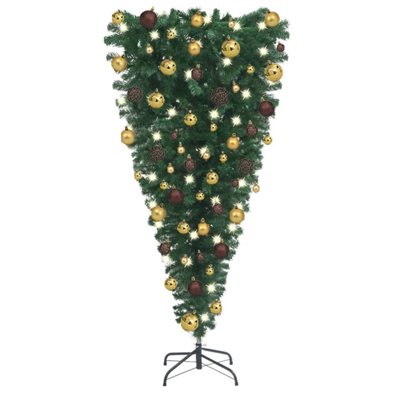 Künstlicher Weihnachtsbaum Kopfüber mit LEDs & Kugeln 120 cm Künstlicher Weihnachtsbaum Kopfüber mit LEDs & Kugeln 120 cm
