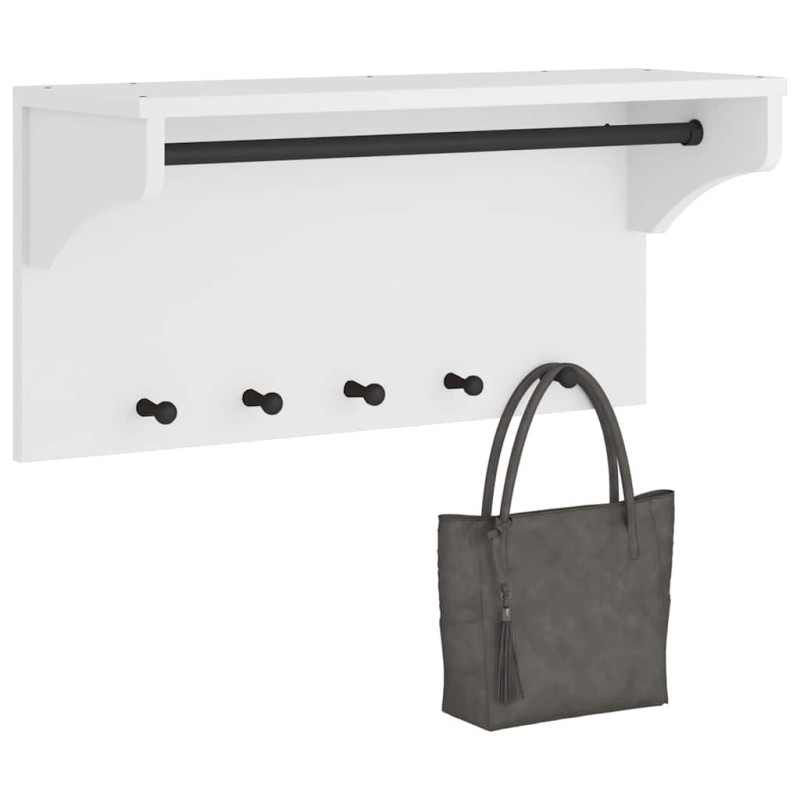 vidaXL Wandgarderobe SANDNES Weiß 87x30x42 cm Massivholz Kiefer vidaXL Wandgarderobe SANDNES Weiß 87x30x42 cm Massivholz Kiefer