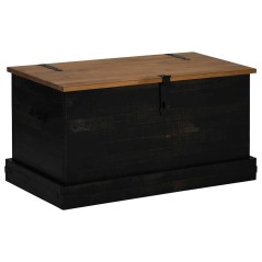 vidaXL Truhe HALDEN Schwarz 91x48x47 cm Massivholz Kiefer