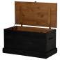 vidaXL Truhe HALDEN Schwarz 91x48x47 cm Massivholz Kiefer vidaXL Truhe HALDEN Schwarz 91x48x47 cm Massivholz Kiefer