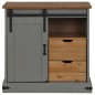 vidaXL Sideboard HALDEN mit Schiebetür Grau 80x40x80 cm Massivholz vidaXL Sideboard HALDEN mit Schiebetür Grau 80x40x80 cm Massivholz