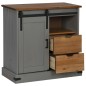 vidaXL Sideboard HALDEN mit Schiebetür Grau 80x40x80 cm Massivholz vidaXL Sideboard HALDEN mit Schiebetür Grau 80x40x80 cm Massivholz