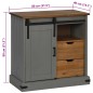 vidaXL Sideboard HALDEN mit Schiebetür Grau 80x40x80 cm Massivholz vidaXL Sideboard HALDEN mit Schiebetür Grau 80x40x80 cm Massivholz
