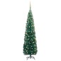 Künstlicher Weihnachtsbaum Schlank mit LEDs & Kugeln Grün 240cm Künstlicher Weihnachtsbaum Schlank mit LEDs & Kugeln Grün 240cm