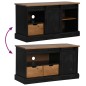 vidaXL TV-Schrank HALDEN mit Schiebetür Schwarz 110x40x60cm Massivholz vidaXL TV-Schrank HALDEN mit Schiebetür Schwarz 110x40x60cm Massivholz