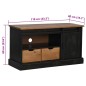 vidaXL TV-Schrank HALDEN mit Schiebetür Schwarz 110x40x60cm Massivholz vidaXL TV-Schrank HALDEN mit Schiebetür Schwarz 110x40x60cm Massivholz