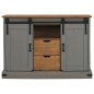 vidaXL Sideboard HALDEN 2 Schiebetüren Grau 112x40x80 cm Massivholz vidaXL Sideboard HALDEN 2 Schiebetüren Grau 112x40x80 cm Massivholz