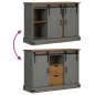 vidaXL Sideboard HALDEN 2 Schiebetüren Grau 112x40x80 cm Massivholz vidaXL Sideboard HALDEN 2 Schiebetüren Grau 112x40x80 cm Massivholz