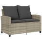 vidaXL Gartensofa 2-Sitzer mit Kissen & Tisch Hellgrau Poly Rattan vidaXL Gartensofa 2-Sitzer mit Kissen & Tisch Hellgrau Poly Rattan