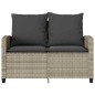 vidaXL Gartensofa 2-Sitzer mit Kissen & Tisch Hellgrau Poly Rattan vidaXL Gartensofa 2-Sitzer mit Kissen & Tisch Hellgrau Poly Rattan