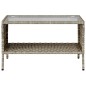 vidaXL Gartensofa 2-Sitzer mit Kissen & Tisch Hellgrau Poly Rattan vidaXL Gartensofa 2-Sitzer mit Kissen & Tisch Hellgrau Poly Rattan