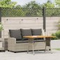 vidaXL Gartensofa 3-Sitzer mit Kissen & Tisch Hellgrau Poly Rattan vidaXL Gartensofa 3-Sitzer mit Kissen & Tisch Hellgrau Poly Rattan