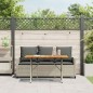 vidaXL Gartensofa 3-Sitzer mit Kissen & Tisch Hellgrau Poly Rattan vidaXL Gartensofa 3-Sitzer mit Kissen & Tisch Hellgrau Poly Rattan