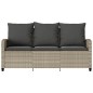 vidaXL Gartensofa 3-Sitzer mit Kissen & Tisch Hellgrau Poly Rattan vidaXL Gartensofa 3-Sitzer mit Kissen & Tisch Hellgrau Poly Rattan