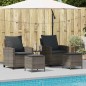 vidaXL 4-tlg. Garten-Sofagarnitur mit Kissen Grau Poly Rattan vidaXL 4-tlg. Garten-Sofagarnitur mit Kissen Grau Poly Rattan