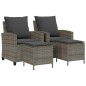 vidaXL 4-tlg. Garten-Sofagarnitur mit Kissen Grau Poly Rattan vidaXL 4-tlg. Garten-Sofagarnitur mit Kissen Grau Poly Rattan