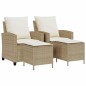 vidaXL 4-tlg. Garten-Sofagarnitur mit Kissen Beige Poly Rattan vidaXL 4-tlg. Garten-Sofagarnitur mit Kissen Beige Poly Rattan