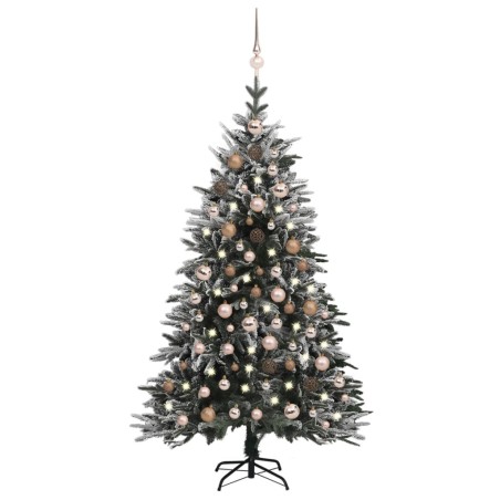 Künstlicher Weihnachtsbaum LEDs & Kugeln Beschneit 180cm PVC PE