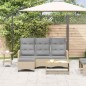 vidaXL Gartensofa mit Liegefunktion Kissen L-Form Beige Poly Rattan vidaXL Gartensofa mit Liegefunktion Kissen L-Form Beige Poly Rattan