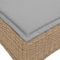 vidaXL Gartensofa mit Liegefunktion Kissen L-Form Beige Poly Rattan vidaXL Gartensofa mit Liegefunktion Kissen L-Form Beige Poly Rattan