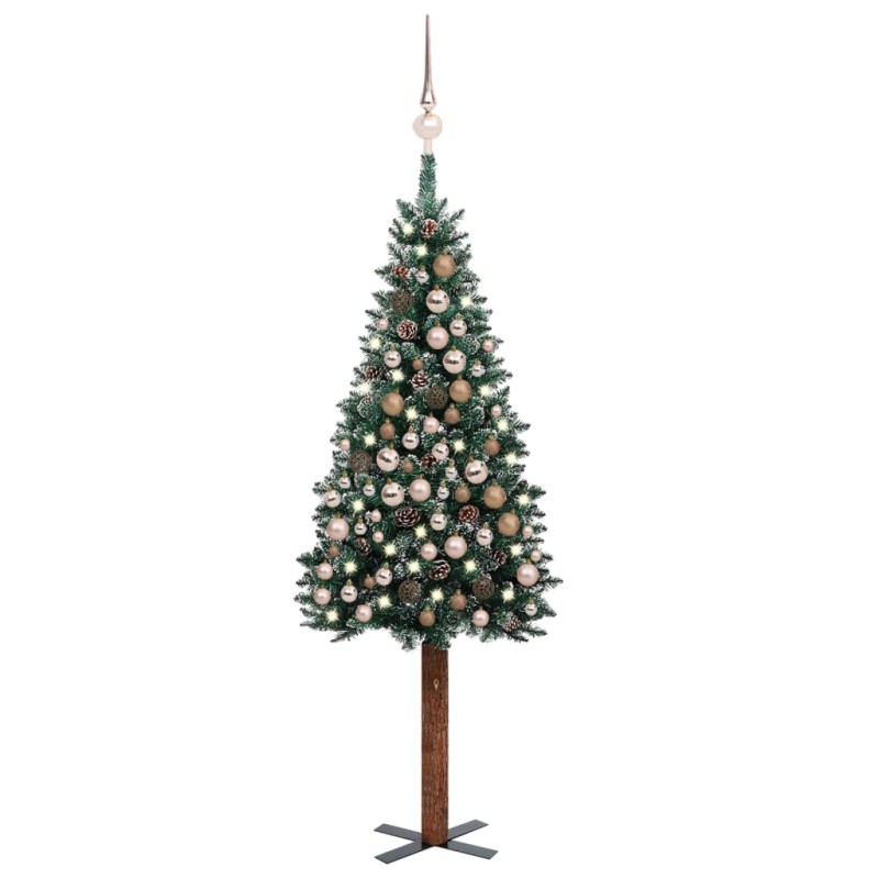 Weihnachtsbaum Schlank mit LEDs & Kugeln Grün 210 cm Weihnachtsbaum Schlank mit LEDs & Kugeln Grün 210 cm