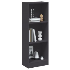 vidaXL Bücherregal 3 Fächer Grau 40x24x109 cm Holzwerkstoff
