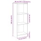 vidaXL Bücherregal 3 Fächer Grau 40x24x109 cm Holzwerkstoff vidaXL Bücherregal 3 Fächer Grau 40x24x109 cm Holzwerkstoff