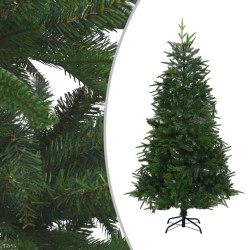 Künstlicher Weihnachtsbaum LEDs & Kugeln Grün 210 cm PVC & PE