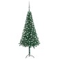Künstlicher Eck-Weihnachtsbaum LEDs & Kugeln Grün 240 cm PVC Künstlicher Eck-Weihnachtsbaum LEDs & Kugeln Grün 240 cm PVC