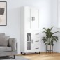 Highboard Hochglanz-Weiß 69,5x34x180 cm Holzwerkstoff Highboard Hochglanz-Weiß 69,5x34x180 cm Holzwerkstoff