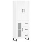 Highboard Hochglanz-Weiß 69,5x34x180 cm Holzwerkstoff Highboard Hochglanz-Weiß 69,5x34x180 cm Holzwerkstoff