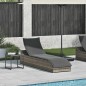 vidaXL Klappliege mit Auflage und Stauraum Grau Poly-Rattan vidaXL Klappliege mit Auflage und Stauraum Grau Poly-Rattan