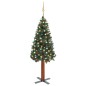 Weihnachtsbaum Schlank mit LEDs & Kugeln Grün 150 cm Weihnachtsbaum Schlank mit LEDs & Kugeln Grün 150 cm