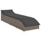 vidaXL Klappliege mit Auflage und Stauraum Grau Poly-Rattan vidaXL Klappliege mit Auflage und Stauraum Grau Poly-Rattan