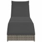 vidaXL Klappliege mit Auflage und Stauraum Grau Poly-Rattan vidaXL Klappliege mit Auflage und Stauraum Grau Poly-Rattan