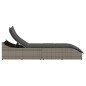 vidaXL Klappliege mit Auflage und Stauraum Grau Poly-Rattan vidaXL Klappliege mit Auflage und Stauraum Grau Poly-Rattan